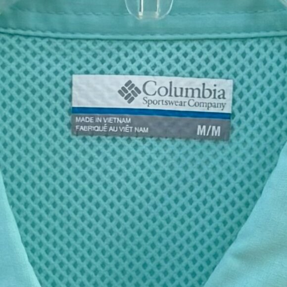 Columbia PFG Tamiami II Short Sleeve Button Down Shirt Men's Medium Blue Fishing - Picture 3 of 9